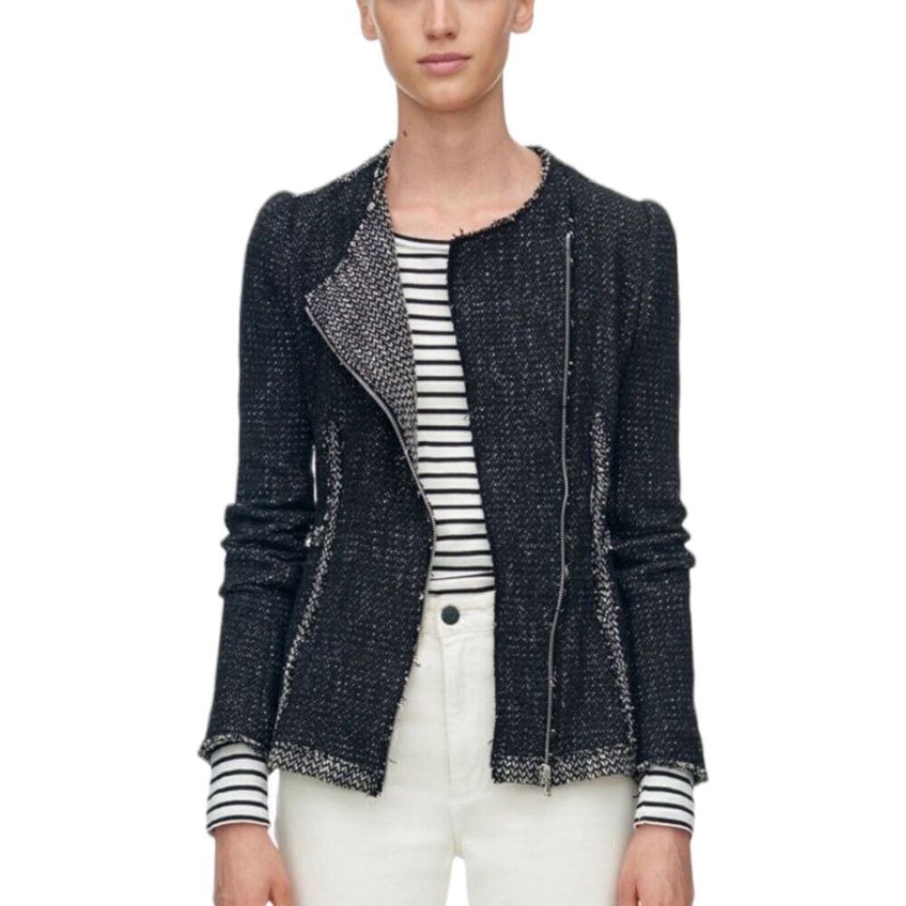 Rebecca Taylor Black Structured Tweed Evening Jacket 2